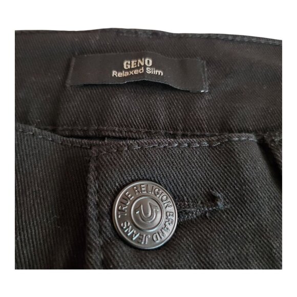 NWT TRUE RELIGION Men's Geno Relaxed Slim Black Jeans - Picture 4 of 16
